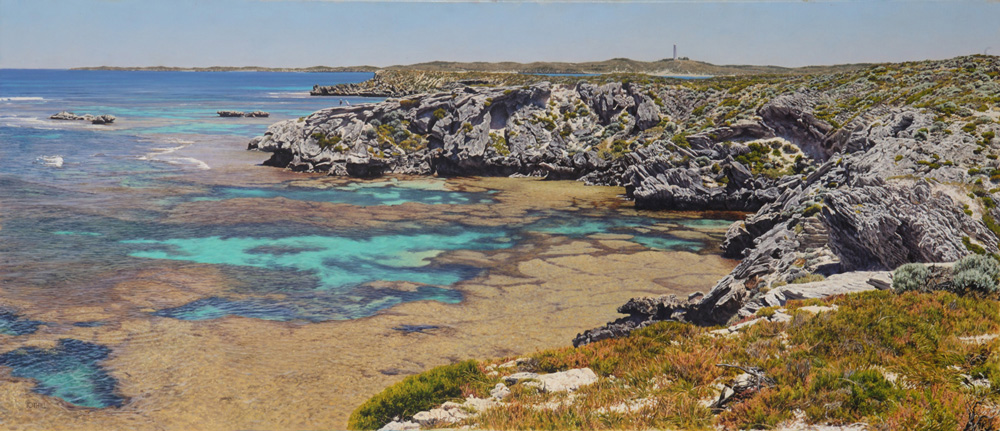 Jeanies Lookout - Rottnest Island WA | Oil on linen, 1500mm x 720mm
