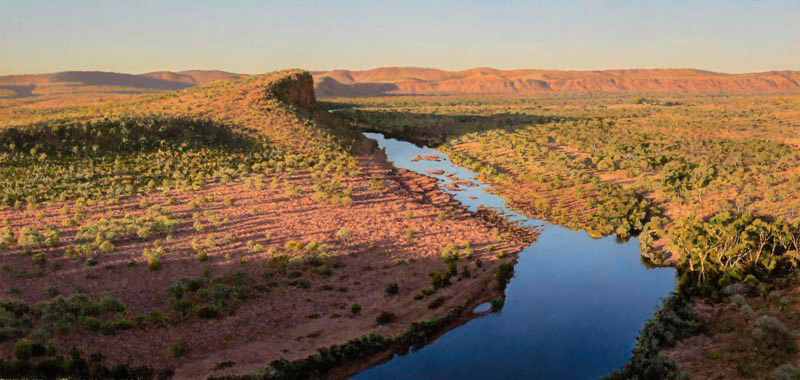 Light Scape - Pentecost River, El Questro Station, Kimberley | Oil on gessoed panel, 700mm x 340mm